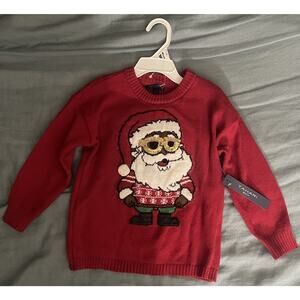 Tahari Boys Size 3T African American Santa Christmas Sweater Red NWT